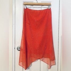 & Other Stories mesh asymmetrical skirt - size S coral
